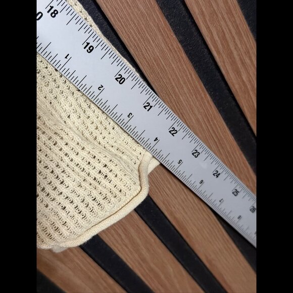 Zara Sweater Large Womens Ivory Crotchet Knit Linen Cotton Pullover Casual - Picture 5 of 7